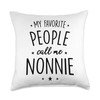 Nonnie Gift: My Favorite People Call Me Nonnie Throw Pillow