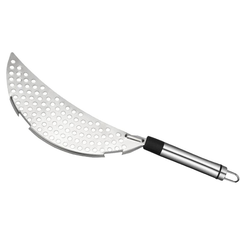 HomeDecTime Kitchen Stainless Steel Half-Moon Pan Strainer Pot Drainer Pasta