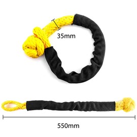 Soft Shackle Synthetic Rope, 12 mm x 55 cm, 17T Breaking Strength Shackle Recovery Rope with Sleeve for Road Towing Sailing Trailer