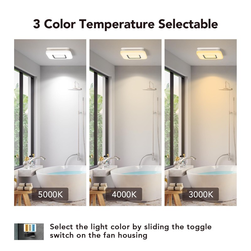 OREiN 2 in 1 Bathroom Exhaust Fan with LED Light,