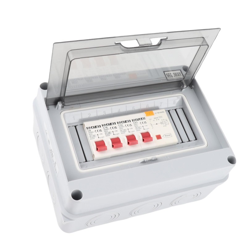 IP65 Electrical Distribution Box 63A RCD with 3 MCBs 6A