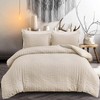 Beige Seersucker Duvet Cover Double Size Puckering Seersucker Bedding Set,2