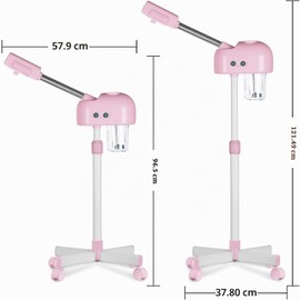 AceFox Vaporizador Facial Profesional, Vaporizador Facial con Ozono, Rosa, Rejuvenecedor