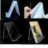 Pack of 5 Transparent Acrylic Bookends, Acrylic Bookshelves Support, Menu