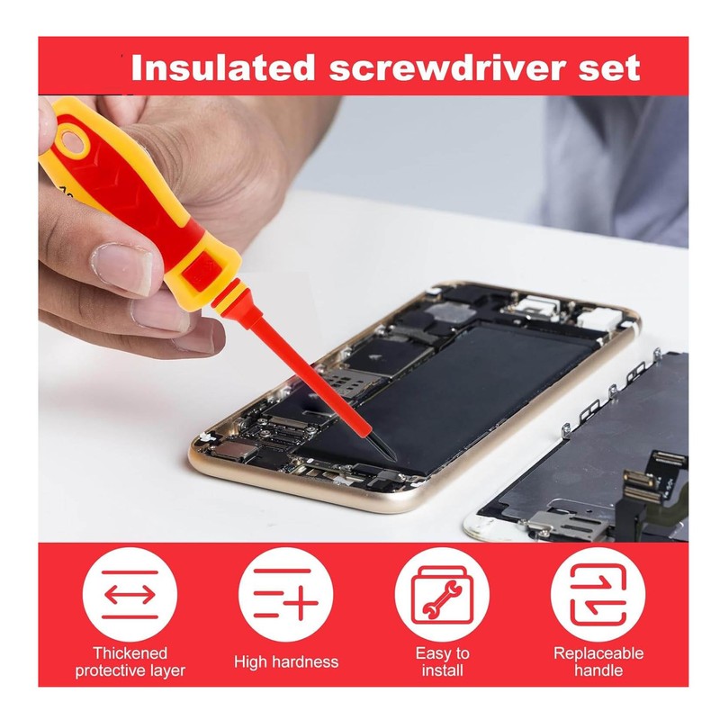 13-Piece VDE Insulated Magnetic Screwdriver Set, 1000V Rated, Interchangeable Handle