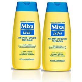 Mixa Bébé Gel Bain et Douche Très Doux Lot de 2 x 200 ml