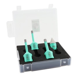 LEKOMESH Diamond Core Drill Bits Set 4pcs Tile Hole Saw Kit for Porcelain Tile Ceramic Marble Brick Concrete with 5/8-11 Thread(6/6/8mm+4/5" diamond chamfer bit)