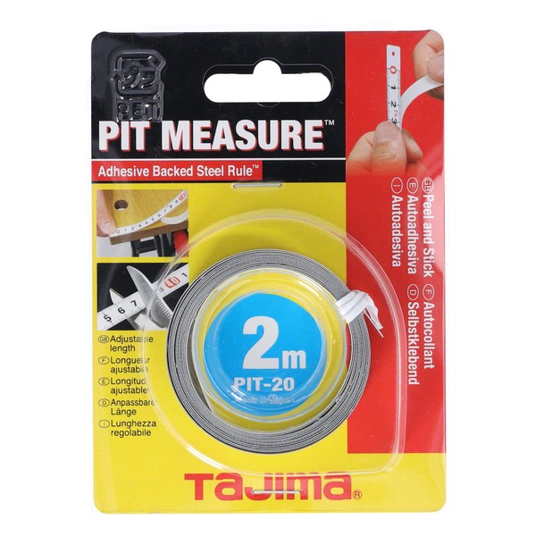 tazima Pit Tape Measure 2 m 13 mm Width Metric Scale Pit – 20bl