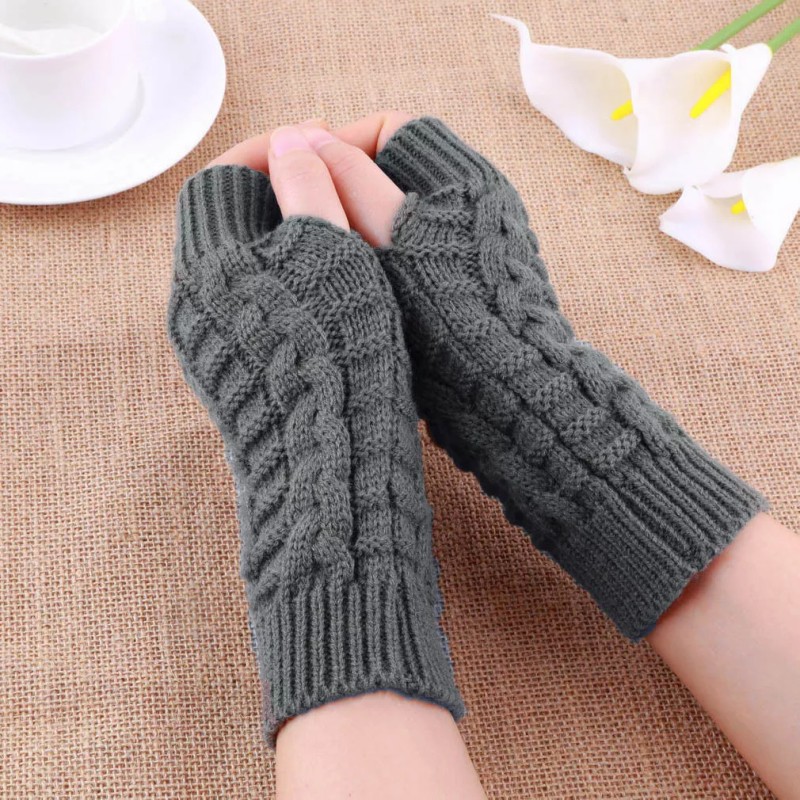 Patry Paquete 4 Guantes Sin Dedos Invierno Frío Navidad Lana
