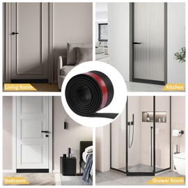 Door Draught Excluder Door Draft Stopper, 39.4" Door Bottom Seal Draft Blockers, Under Door Draft Stopper Seals Sweep Weather Stripping Soundproof for Interior／Exterior Doors, 2 Pack,Black