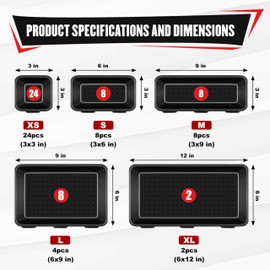 YIYITOOLS 46Pcs Tool Box Organizer Tray Divider Set, Tool Chest Drawer Organizer for Garage Organization and Storage, Workbench Tool Accessory Divider for Tool Cart and Repair Small Parts Storage