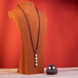 Rustic Couture's Western Jewelry Set for Women Cowgirl Turquoise Vintage Western Bohemian Turquoise Pendant Necklace Earring WJ-1025WT