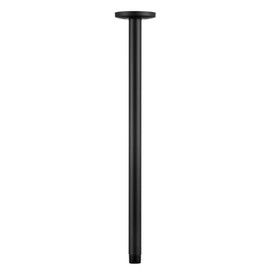 OFFO Brazo de ducha con brida, brazo recto de 16 pulgadas de montaje en techo de repuesto para cabezal de ducha de lluvia, montado en techo para cabezal de ducha fijo y lluvia de alta presión, negro