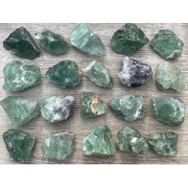 GAF TREASURES 3 Pcs Raw Green Fluorite Crystals, Natural Green Fluorite Stone, Natural Rough Green Fluorite Crystals, Green Fluorite Rough, Green Fluorite Healing Crystals (Green Fluorite)