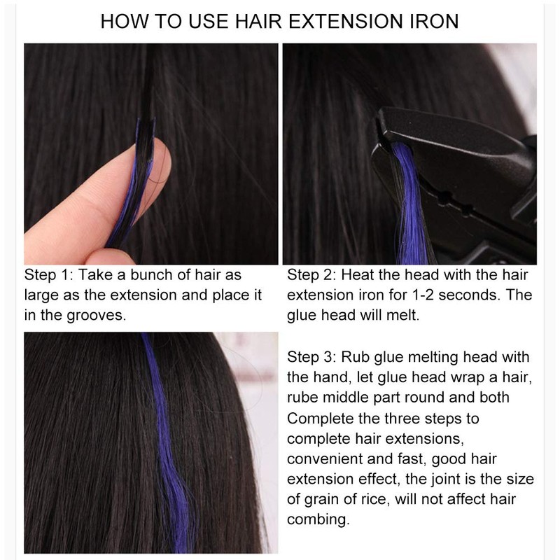Conector de cabello de fusión de forma plana profesional, conector