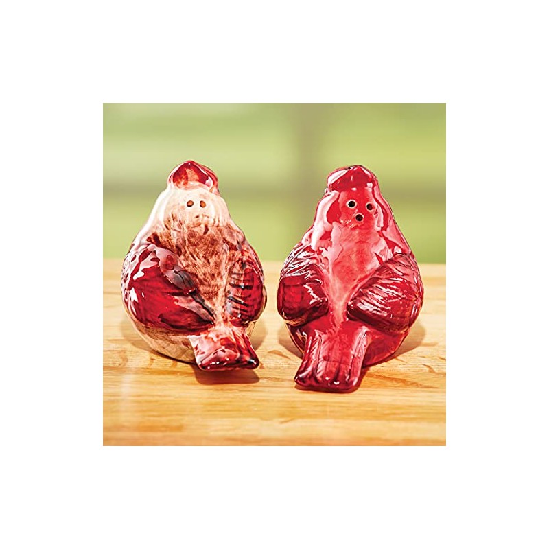 Abbott Collection 27-Shaker/Card Cardinal Salt & Pepper, 1 EA Red