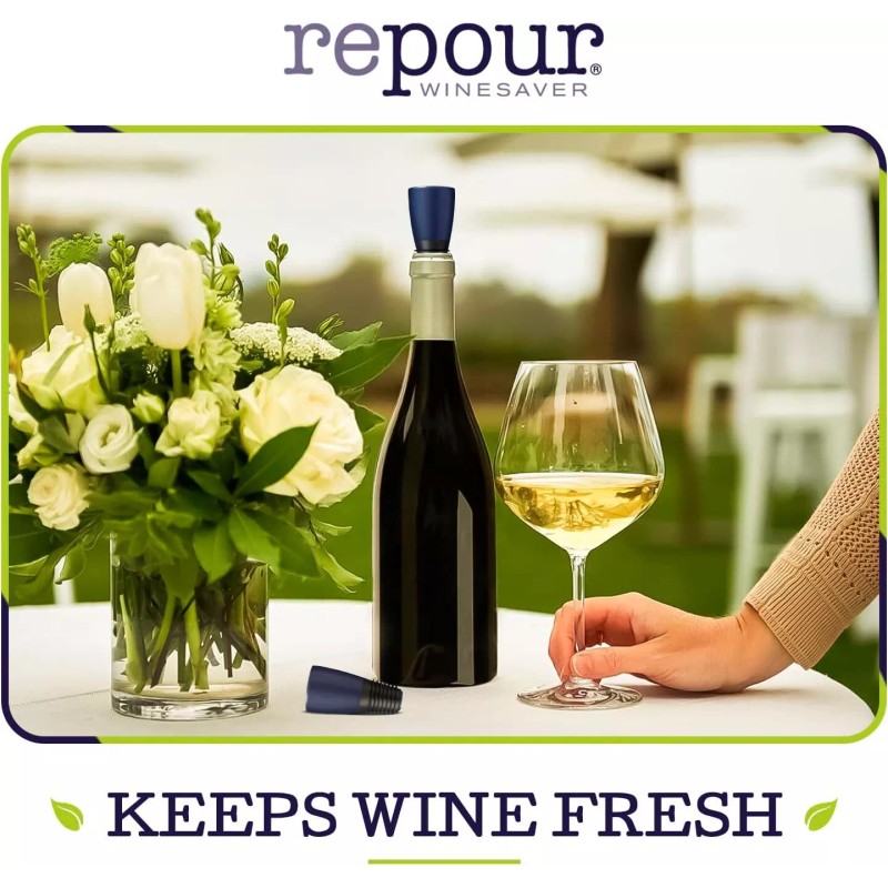Repour Wine Saver (4-Pack) - Wine Preserver and Stopper -