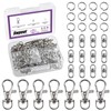 Swpeet Assorted 150Pcs Silver Keychain Making Kit, 50Pcs Swivel Lobster