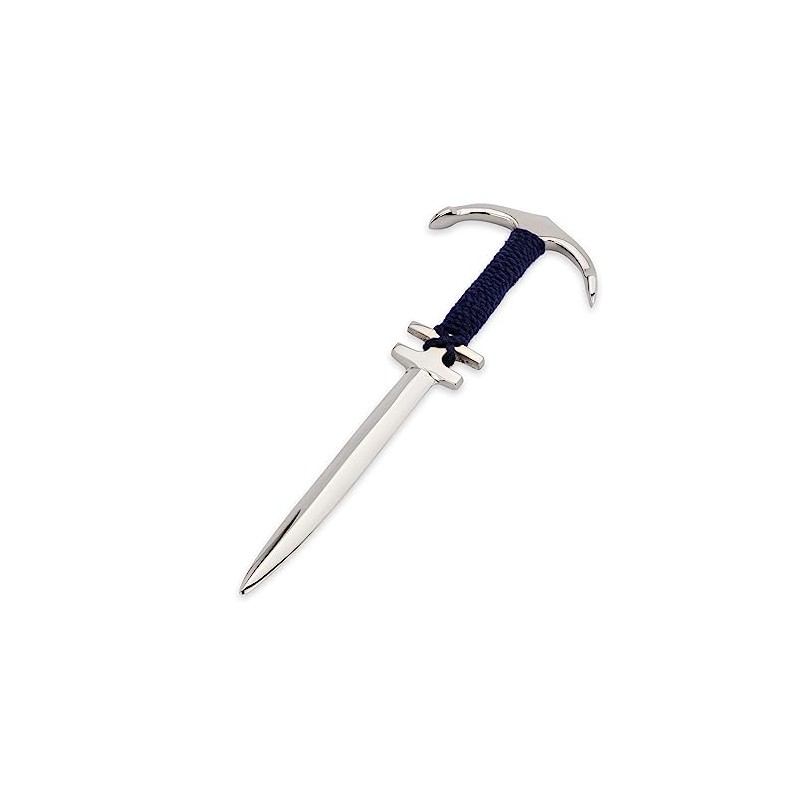 NKlaus 21 cm Letter Opener Anchor Nickel-Plated Brass with Blue