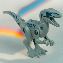 MIJOMA DIY Dinosaur Building Kit - Build Your Mini Dinosaur, 5 Models - Carnotaurus, T-Rex & More, Movable Plastic Figures, Game & Fun for Children (Velociraptor)