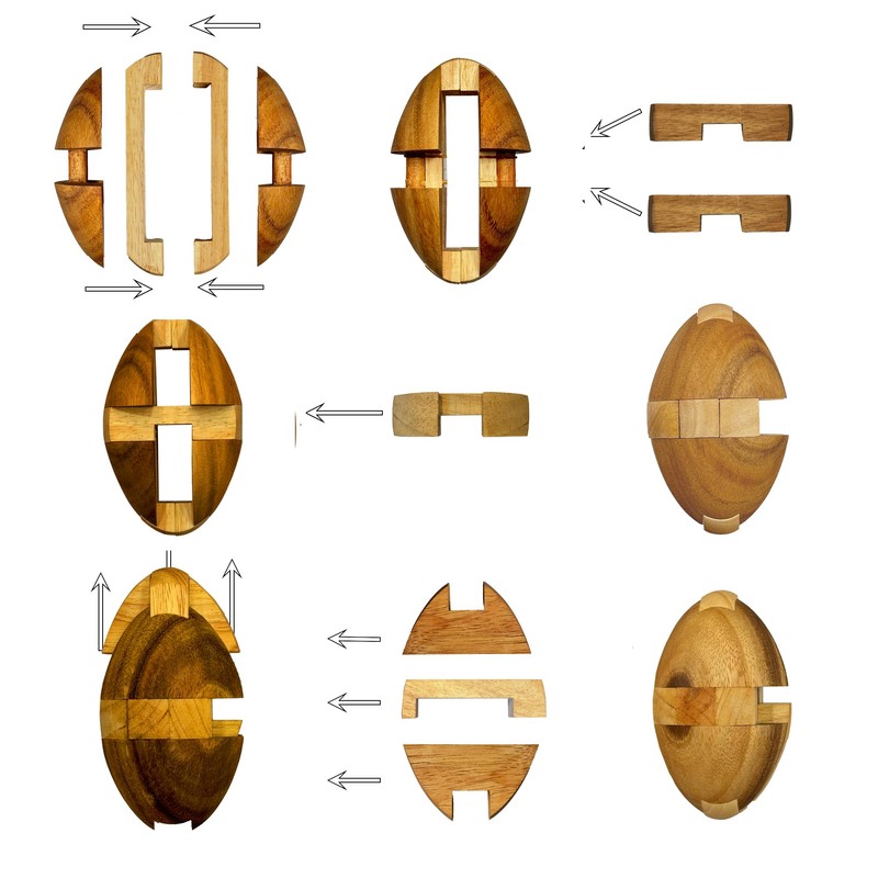 wooden rugby ball ornament puzzle