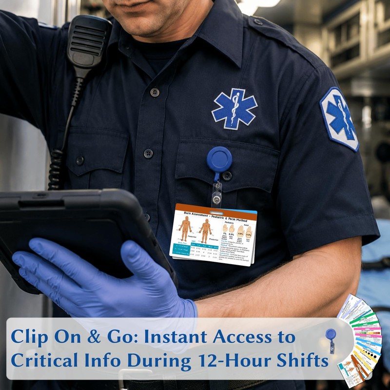 EMT Badge Cards Set of 13 Double-Sided, EMT Accessories Quick