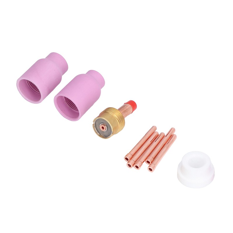9Pcs/Set TIG Gas Lens Collets Body Brass Nozzle Ceramic Cup