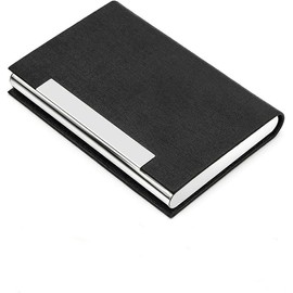 Tarjetero Hombre y Mujer de Cuero PU, Porta Tarjetas Profesional Compacto, Tarjetero Elegante, Porta Tarjetas de Presentación para Negocios, Diseño Moderno y Resistente