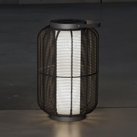 Solar Yard 1-Piece Outdoor Floor Lamp, Solar Water-Resistant Boho Lantern Lights for Outside Hanging Table Lanterns Decoration for Garden, Patio, Porch, Trees, Pathway, Cylinder Black