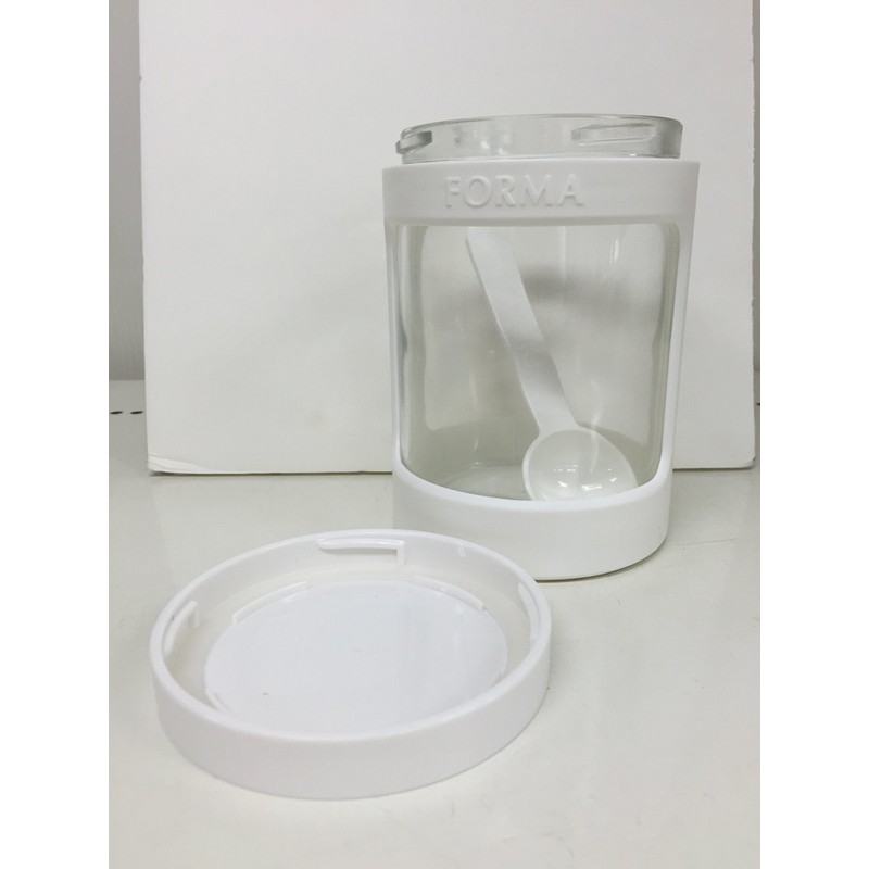 Asbel Glass Condiment Pot Mini "Forma" White 1130