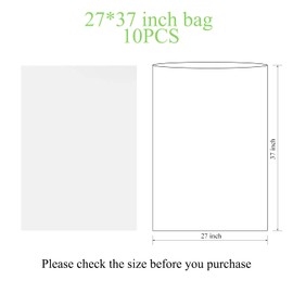 Holvyt 10 Pcs Large Cellophane Bags for Gift Baskets 27x37 Inches, Clear Cellophane Wrap Plastic Package for Baskets and Gifts
