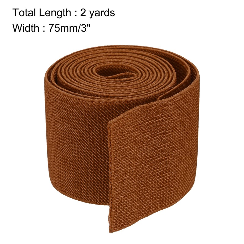 sourcing map Twill Wide Elastic Band Double-Side 75mm(3 inch) Flat