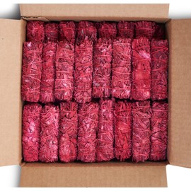 JL Local Dragon's Blood Sage Smudge Sticks for Cleansing House, Meditation, Yoga, Negative Energy Cleanse | 4 Inch Dragon Blood Sage Bundles (25 Count)