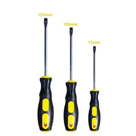 3PCS Precision Flathead Screwdriver Set（5 * 75mm，6 * 100mm，6 * 125mm), Multifunctional Magnetic Slotted Screwdriver for Fisassembly and Repair
