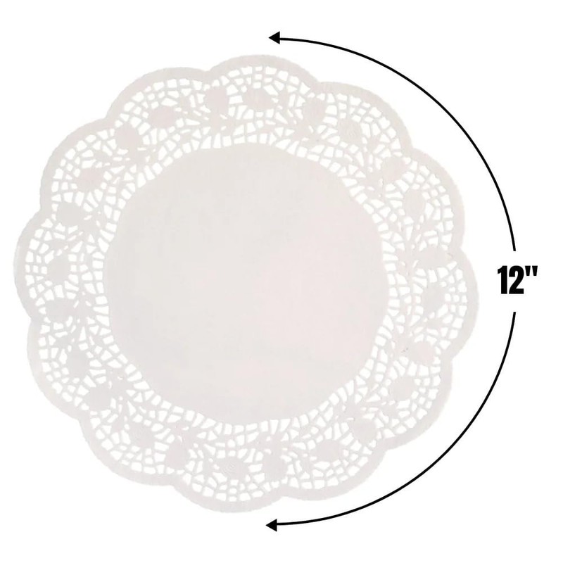 White Paper Doilies - 12" (12 Ct) - Premium Quality