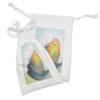 Ambesonne Tropical Fabric Pouch Set of 2, Exotic Coconut Palm