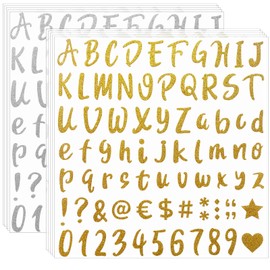 Waynoda 810 Pieces 10 Sheets Self-Adhesive Glitter Gold Silver letter stickers, Alphabet Number Stickers, Decals for Sign, Mailbox, Notebook, Window, Classroom Decor, Door, Business, Address Number (1 Inch)