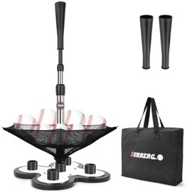 Surrergo 5 Position Heavy Duty Baseball and Softball Portable Baseball Tee.10lb Heavy Weight Base. Professional Hitting Tee for Baseball/Softball. Easy Height Adjustment (26"-43")