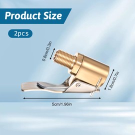2 PCS Locking Tire Air Chuck, Brass Tire Inflator Hose Adapter Tire Nozzle with Tire Valve Thread for Vehicle Connect Accessories Tool No Air Leakage for Portable Pump/Air Compressor