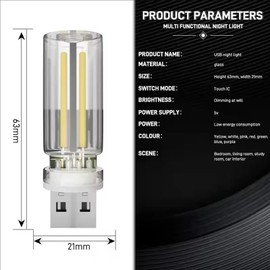 beuhugas USB Night Light, Ambient Lighting car Led Light, led Light Bulb with Flexible Neck Plug in USB Automotive Night Light,for Car(Red)