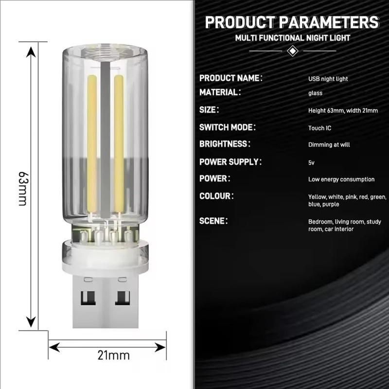 beuhugas USB Night Light, Ambient Lighting car Led Light, led