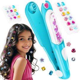 Hair Gem Stamper Kit, Bling Hair Jewels for Girls Toys, Hair Styling Tool with Reusable Shining Diamonds, Christmas Birthday Gifts Toys for Girls (red)