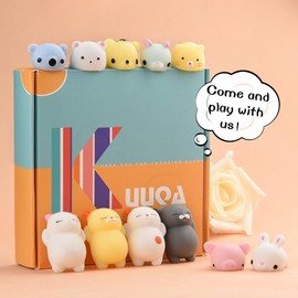 KUUQA 25 Pieces Mochi Squishy Toy, Kawaii Squishies, Animals Panda Cat, Mini Soft Squeeze Stress Reliever Balls, Birthday Toy, Party Bag Gifts, Gifts for Children Adults
