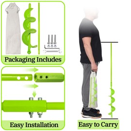 Detachable 34 x 3 Garden Auger Drill Bit,Auger Spiral Drill Bit for Planting Bulbs and Potted Plants & No Need to Squat Down, Plant Bit with 3/8" Hex Drive Drill