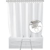 White Split Shower Curtain for Bath Transfer Benches, Polyester Fabric