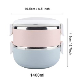 Fiambrera térmica Portátil de acero inoxidable Fiambrera térmica Contenedor Caja Contenedor de comida(2 layer)