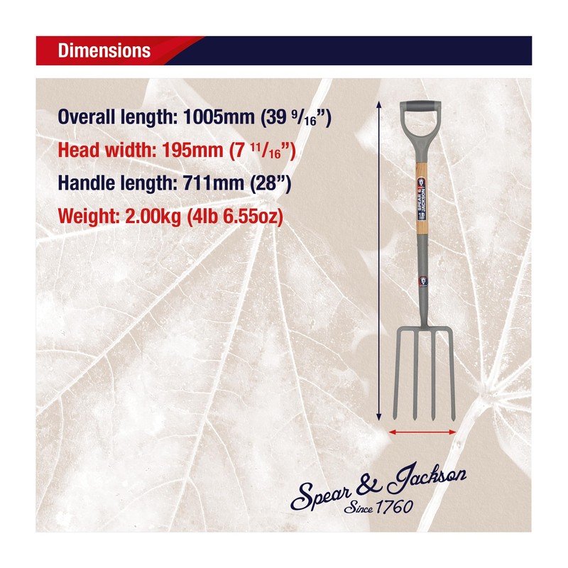 Spear & Jackson 1680NB Neverbend Carbon Steel Digging Fork 99.5