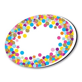 Ashley Productions ASH09992 Magnetic Whiteboard Eraser, Oval Confetti, Foam/Black Felt/Magnet, 3.75"