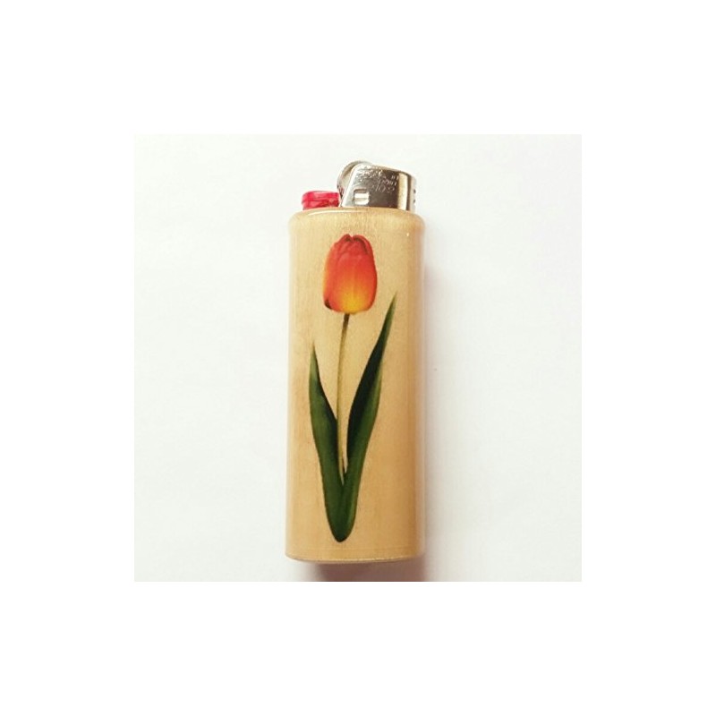 Tulip Lighter Case Holder Sleeve Cover Spring Flowers Fits Bic