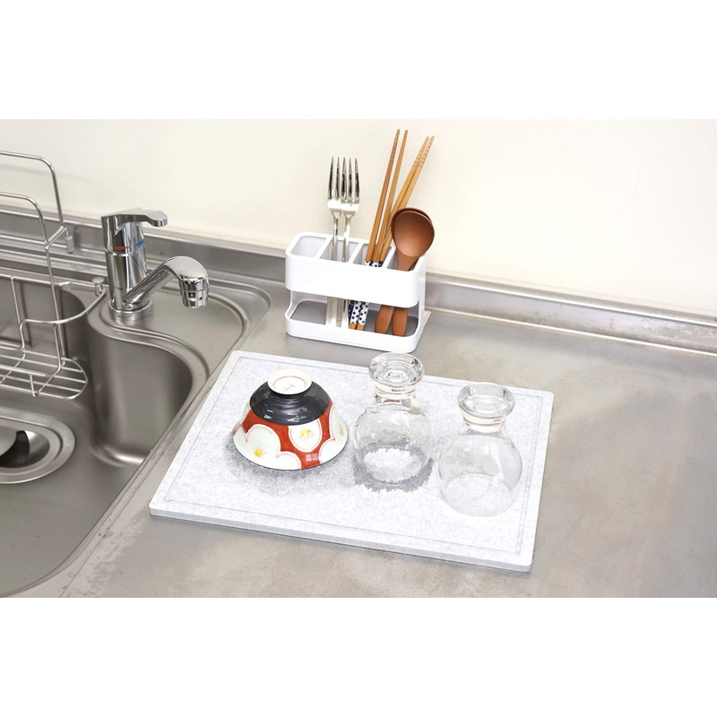 Nihonosumukanpokagi Dish Drainer, Water Absorption, Drainer, Drainer, Mat, Diatomaceous Earth,